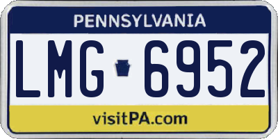 PA license plate LMG6952