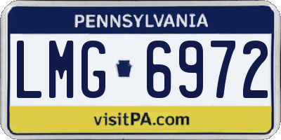 PA license plate LMG6972