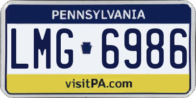 PA license plate LMG6986