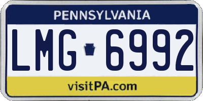 PA license plate LMG6992
