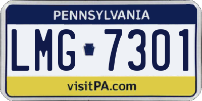PA license plate LMG7301