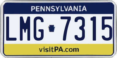 PA license plate LMG7315