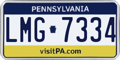 PA license plate LMG7334
