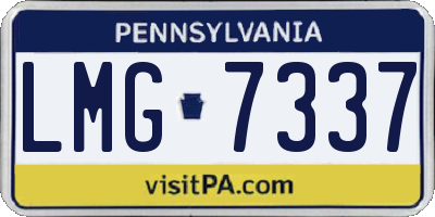 PA license plate LMG7337