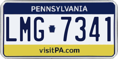 PA license plate LMG7341
