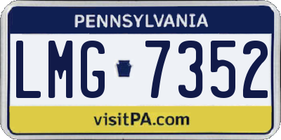 PA license plate LMG7352