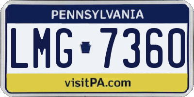 PA license plate LMG7360