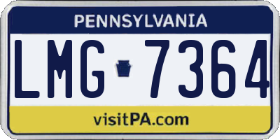 PA license plate LMG7364