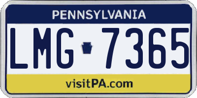 PA license plate LMG7365