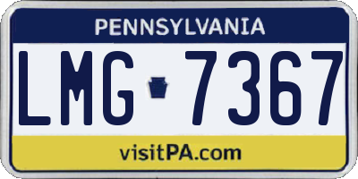 PA license plate LMG7367
