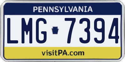 PA license plate LMG7394