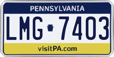 PA license plate LMG7403