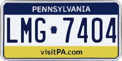 PA license plate LMG7404