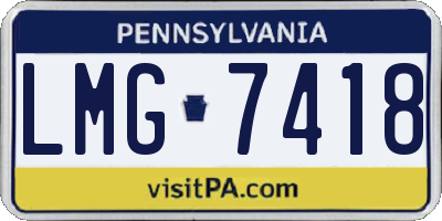 PA license plate LMG7418