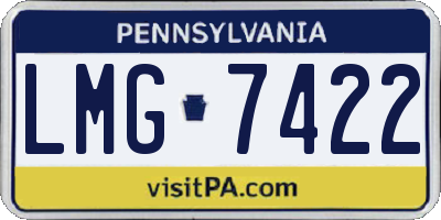 PA license plate LMG7422