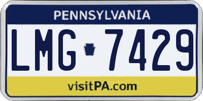 PA license plate LMG7429