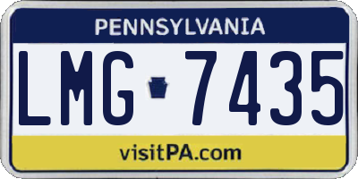 PA license plate LMG7435