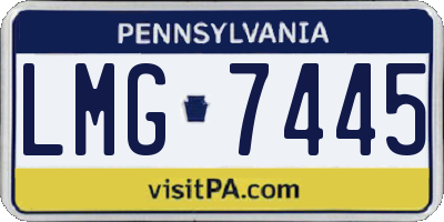PA license plate LMG7445