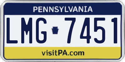 PA license plate LMG7451