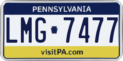 PA license plate LMG7477
