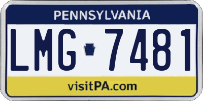 PA license plate LMG7481