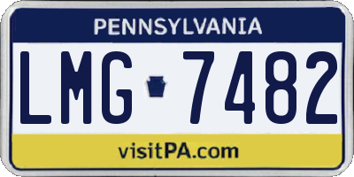 PA license plate LMG7482