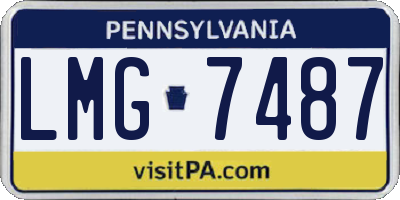 PA license plate LMG7487