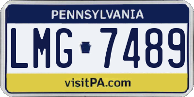 PA license plate LMG7489
