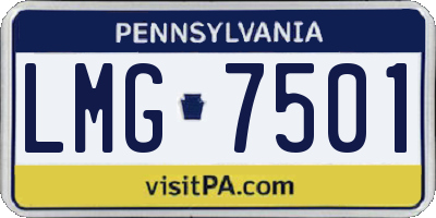 PA license plate LMG7501