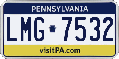 PA license plate LMG7532