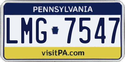 PA license plate LMG7547