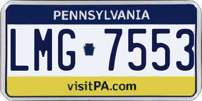 PA license plate LMG7553
