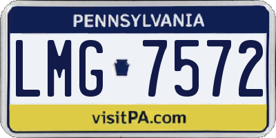 PA license plate LMG7572