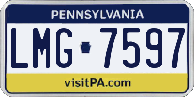 PA license plate LMG7597
