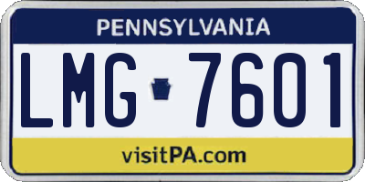 PA license plate LMG7601
