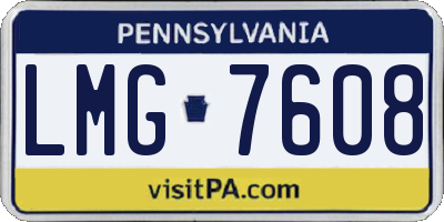 PA license plate LMG7608