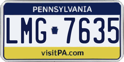 PA license plate LMG7635