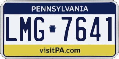 PA license plate LMG7641