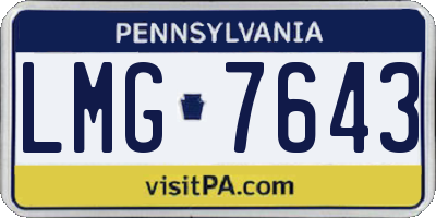 PA license plate LMG7643