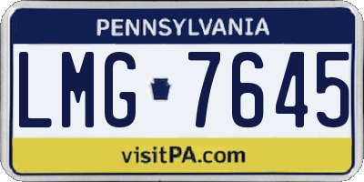 PA license plate LMG7645