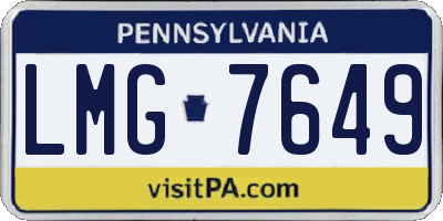 PA license plate LMG7649