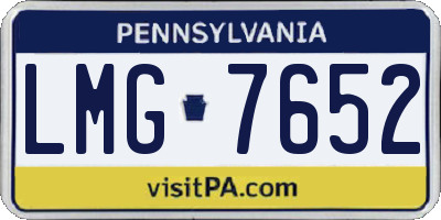 PA license plate LMG7652