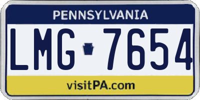 PA license plate LMG7654