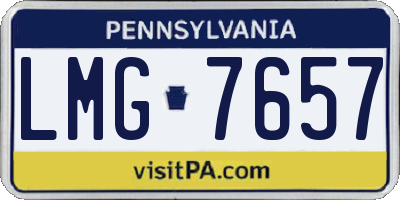 PA license plate LMG7657
