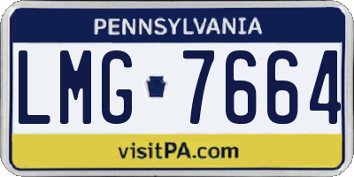 PA license plate LMG7664