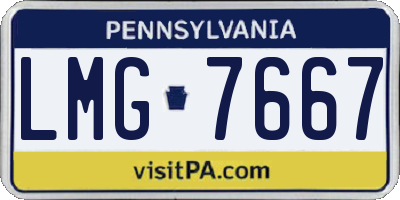 PA license plate LMG7667