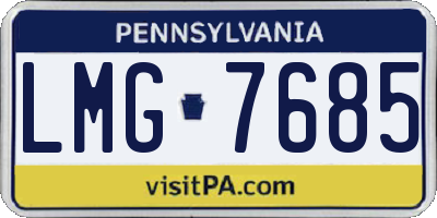 PA license plate LMG7685