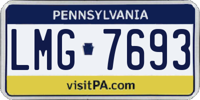 PA license plate LMG7693