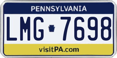 PA license plate LMG7698