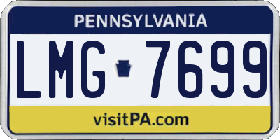 PA license plate LMG7699